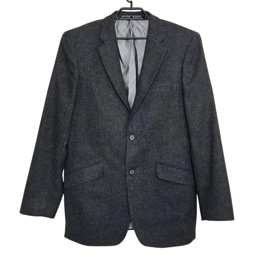 Mens Banana Republic Blazer Jacket Size 42L Wool Gray Two Button